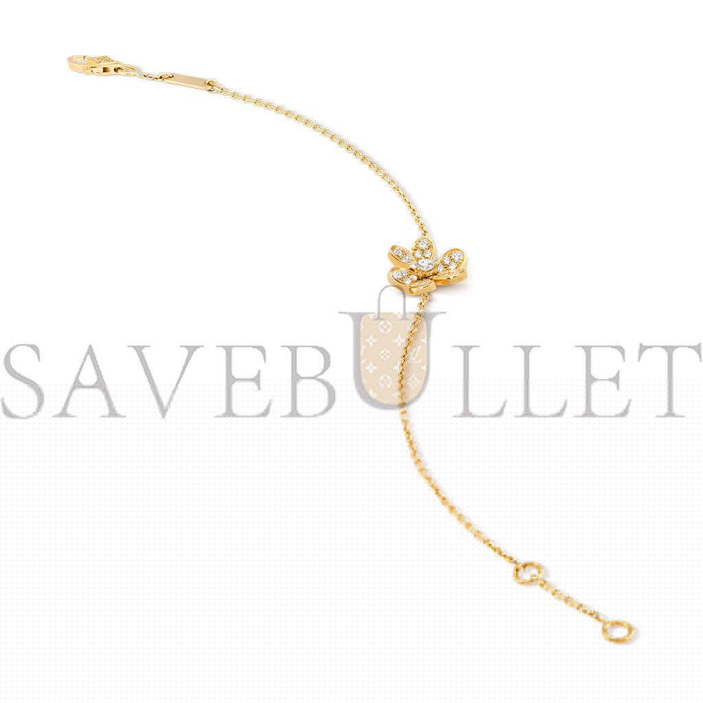 v*n cl*f arpels frivole bracelet, mini model - yellow gold, Di*m*nd  vcarp24100